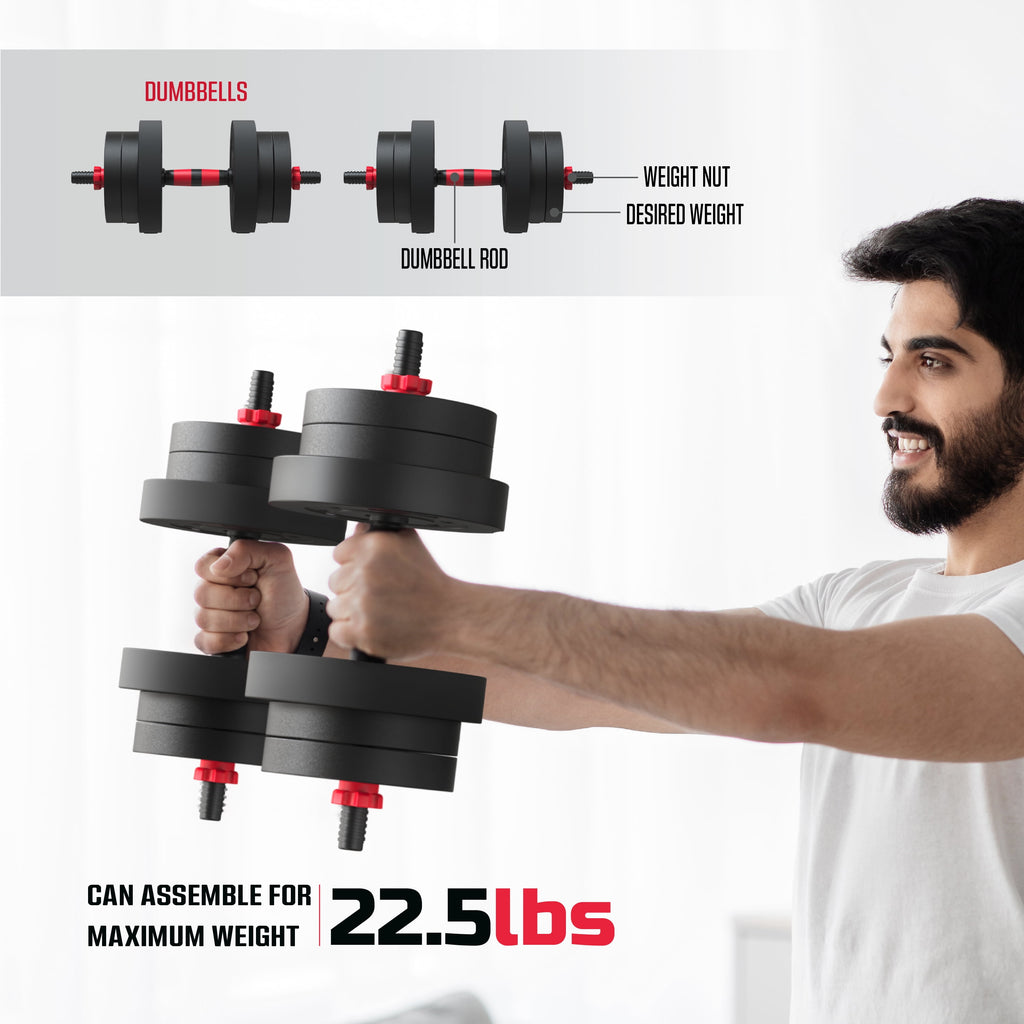 Smartbell 5-In-1 Adjustable Dumbbell and Weight Set for Home Fitness, 45 lbs