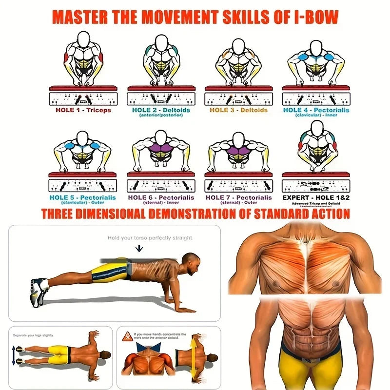 Foldable Fitness Push up Board Portable Multifunctional Push-Up Bar Fitness Equipment for Chest Abdomen Arms/Back Training