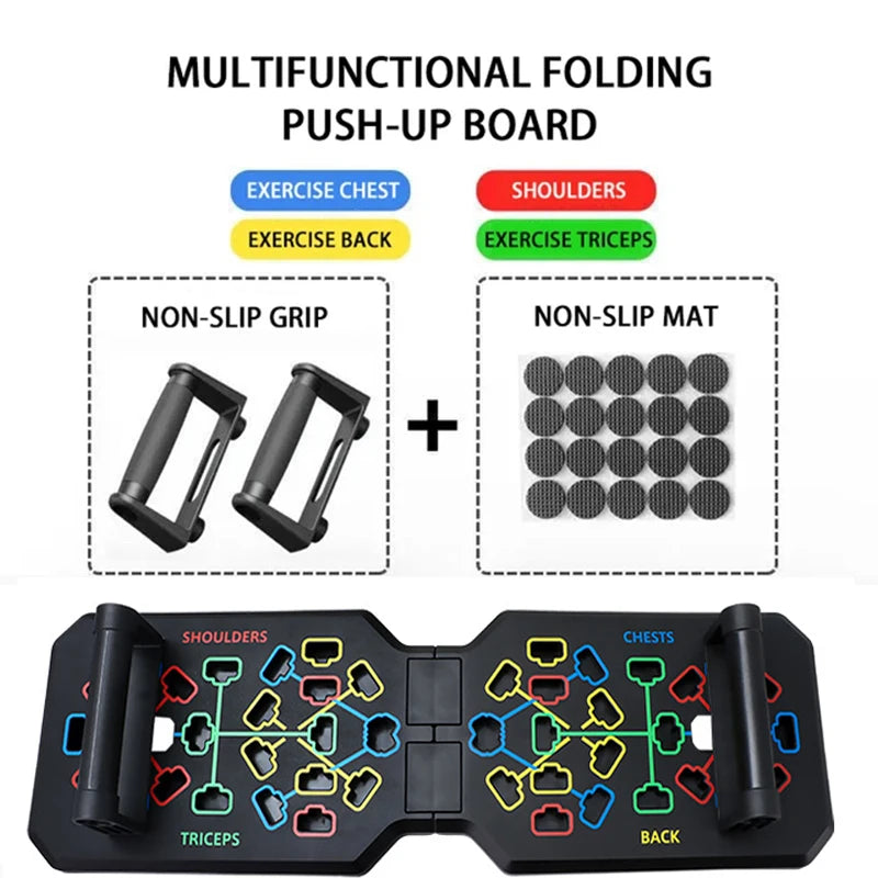 Foldable Fitness Push up Board Portable Multifunctional Push-Up Bar Fitness Equipment for Chest Abdomen Arms/Back Training