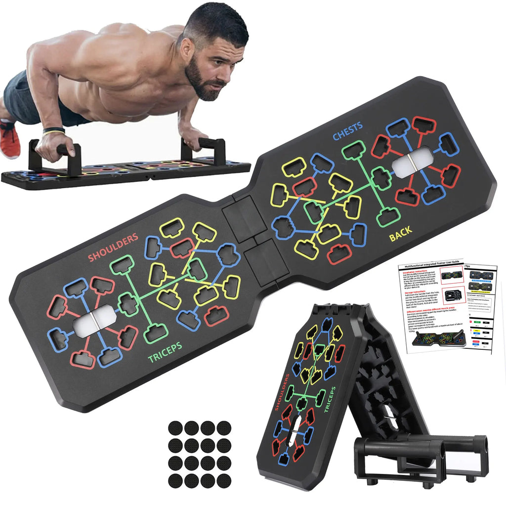 Foldable Fitness Push up Board Portable Multifunctional Push-Up Bar Fitness Equipment for Chest Abdomen Arms/Back Training