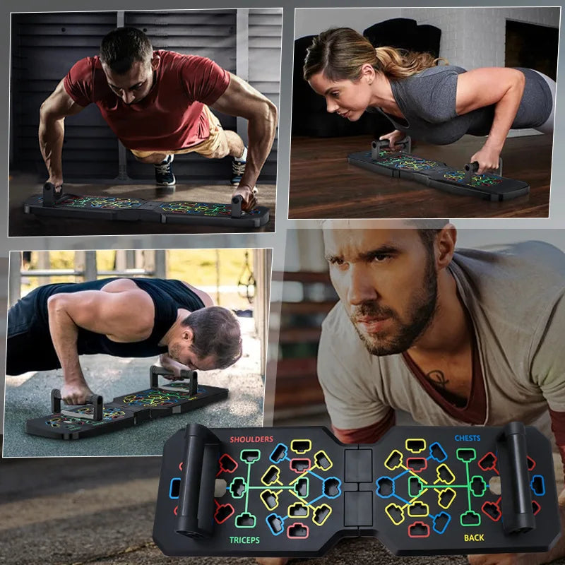 Foldable Fitness Push up Board Portable Multifunctional Push-Up Bar Fitness Equipment for Chest Abdomen Arms/Back Training