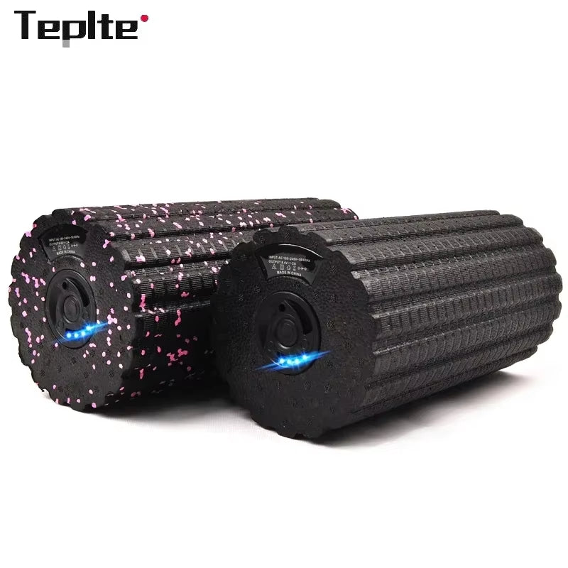Yoga Foam Roller Electric 4-Speed Vibrating Muscle Relax Fitness Massage Stick Trigger Roll Rechargeable Pilates Exercise Block