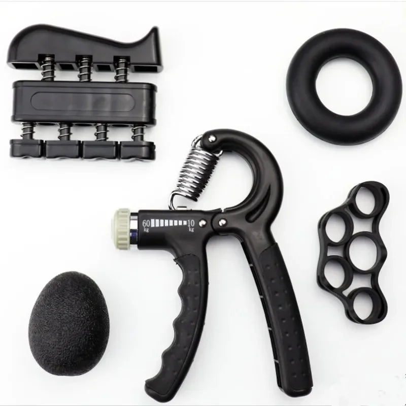 Gym Fitness Adjustable Count Hand Grip Set Finger Forearm Strength Muscle Recovery Gripper Exerciser Trainer Ball Decompression