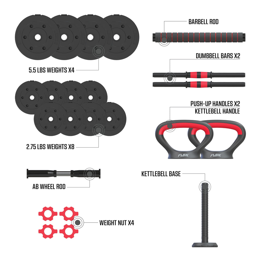 Smartbell 5-In-1 Adjustable Dumbbell and Weight Set for Home Fitness, 45 lbs