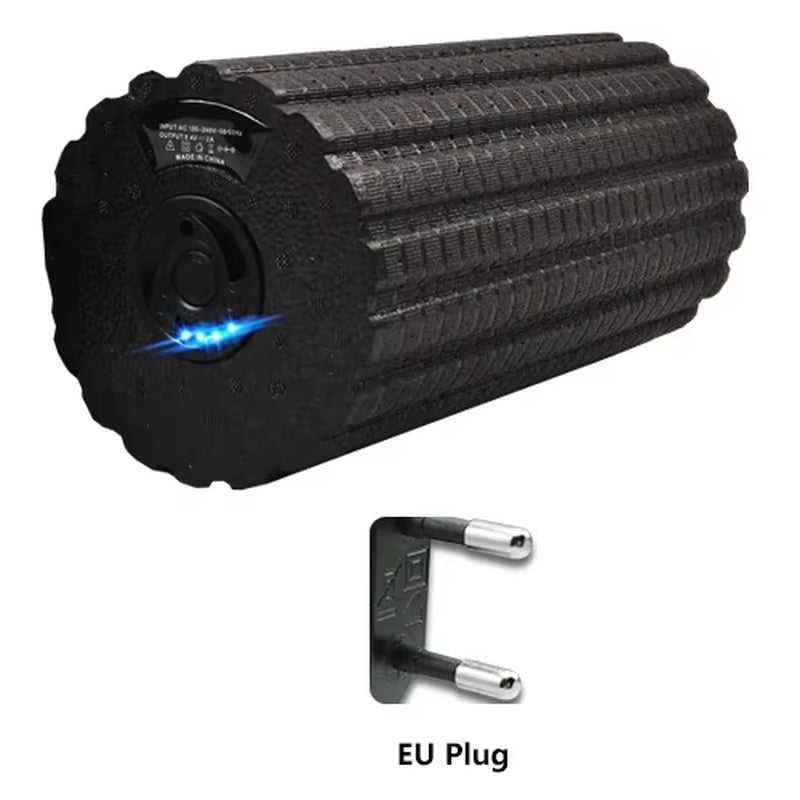 Yoga Foam Roller Electric 4-Speed Vibrating Muscle Relax Fitness Massage Stick Trigger Roll Rechargeable Pilates Exercise Block